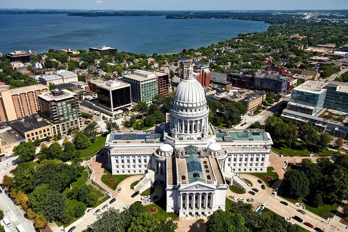 Madison WI aerial view