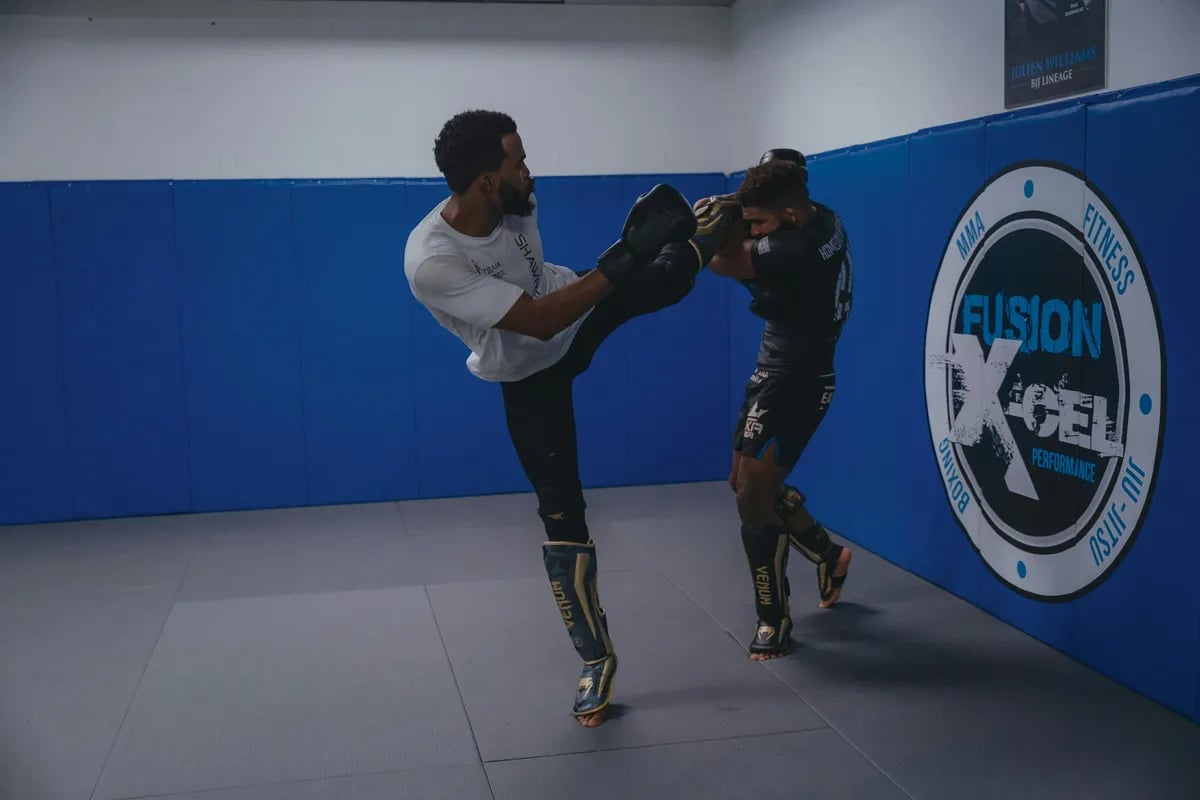 two men mma sparring