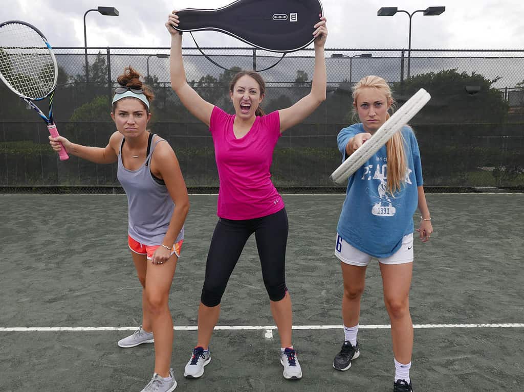 three female tennis players