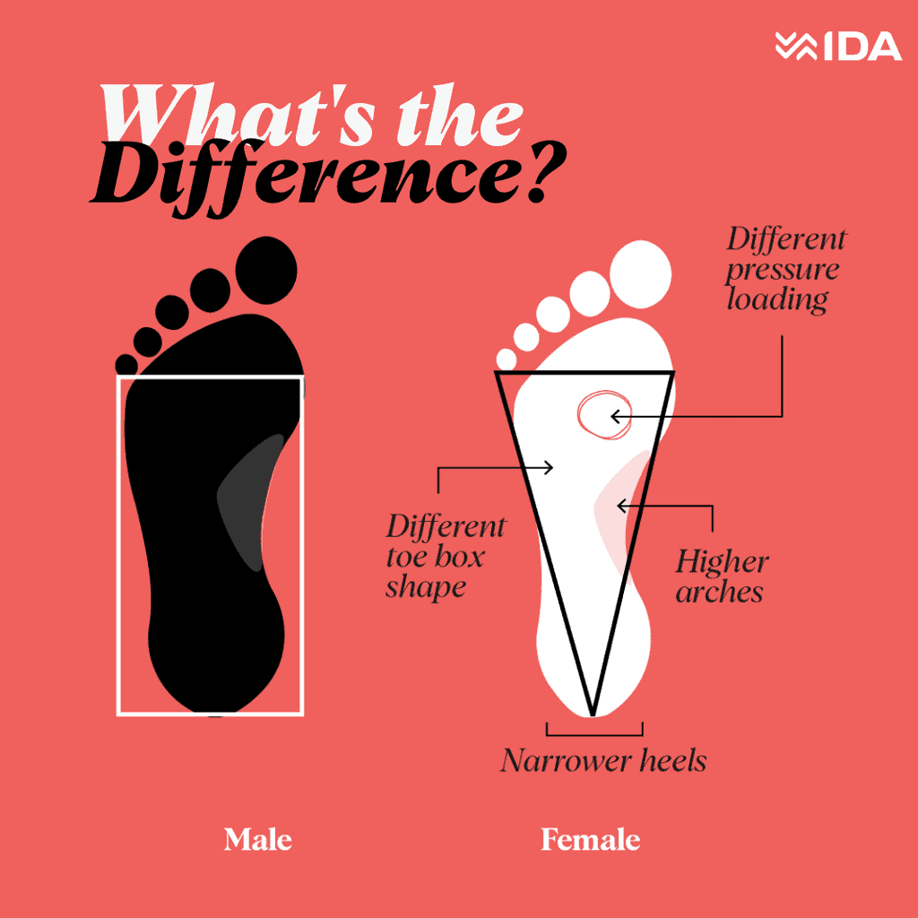 IDA image difference between male and female foot